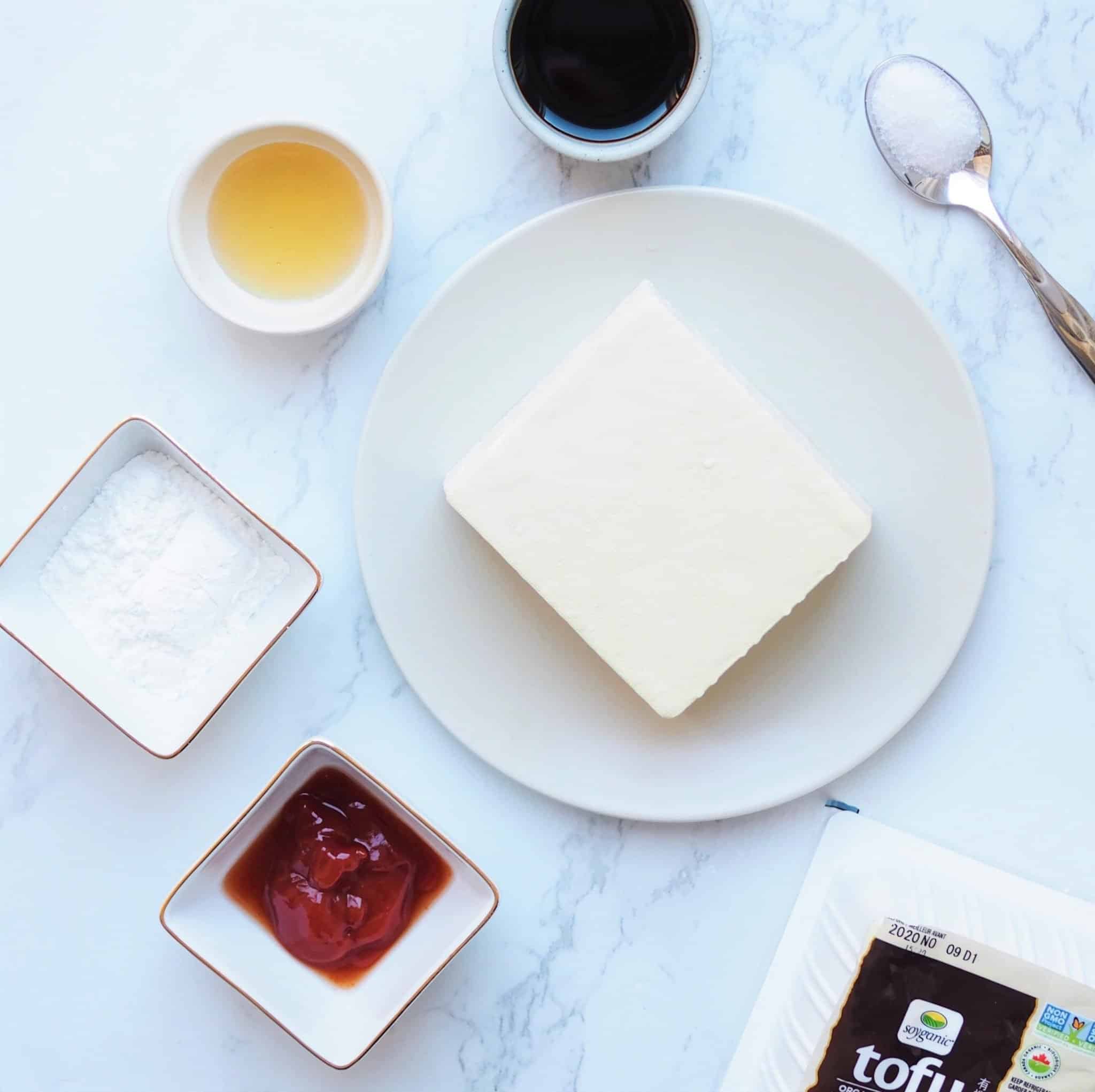 ingredients to make sweet and sticky tofu