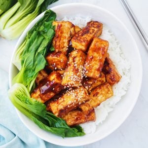featured image of sweet and sticky tofu