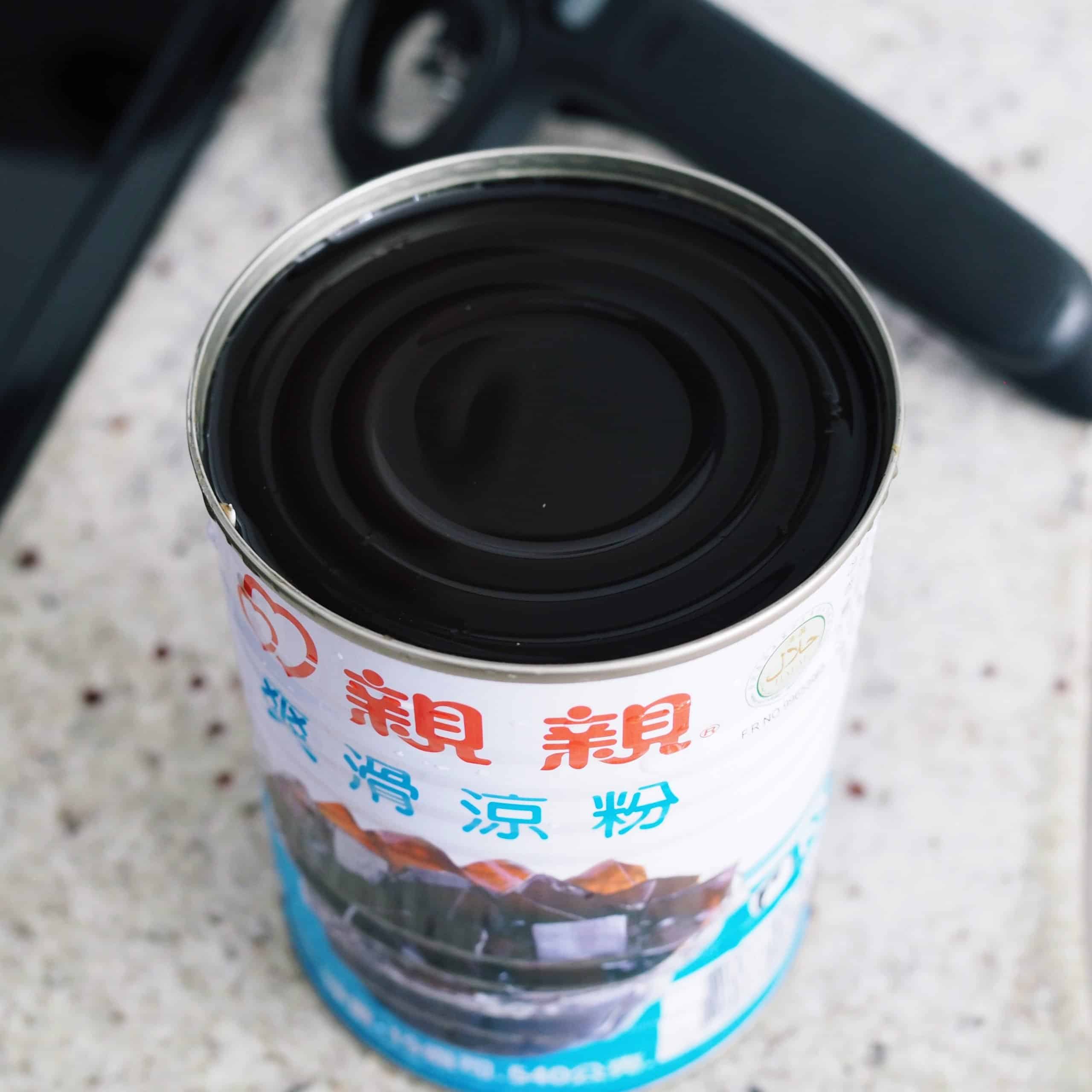 a picture of canned grass jelly