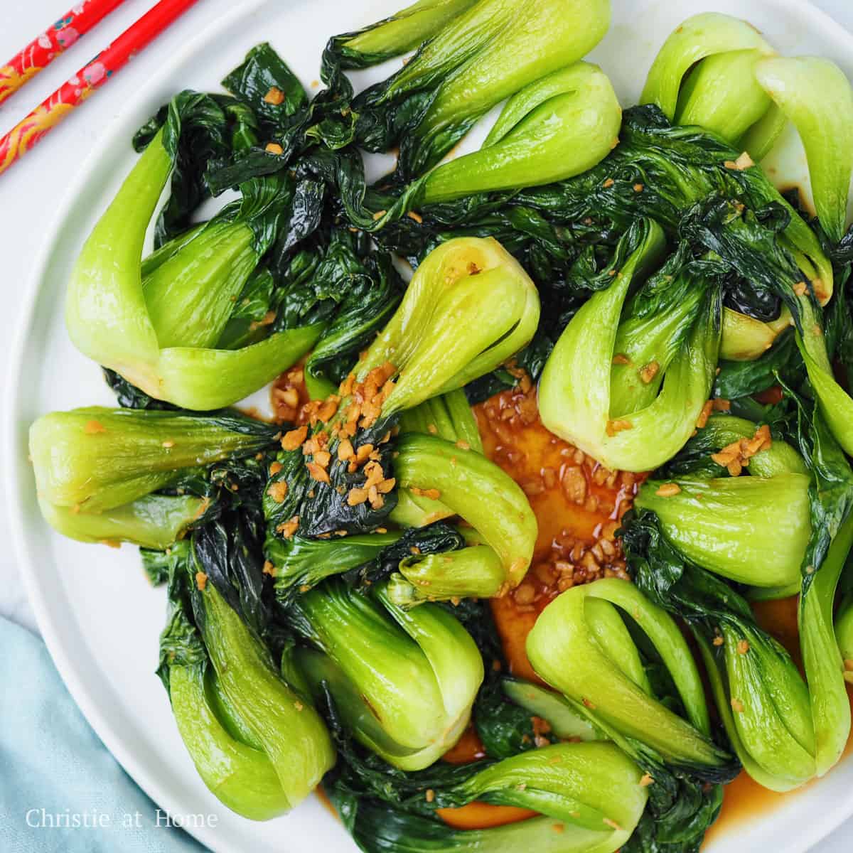 steamed garlic bok choy