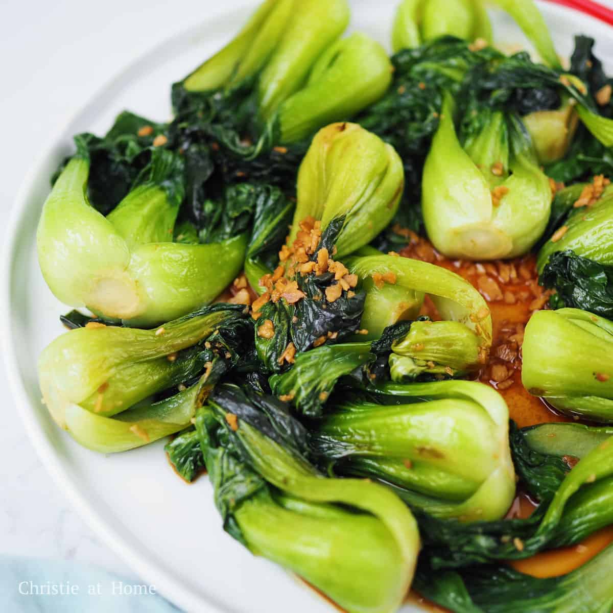 steamed garlic bok choy