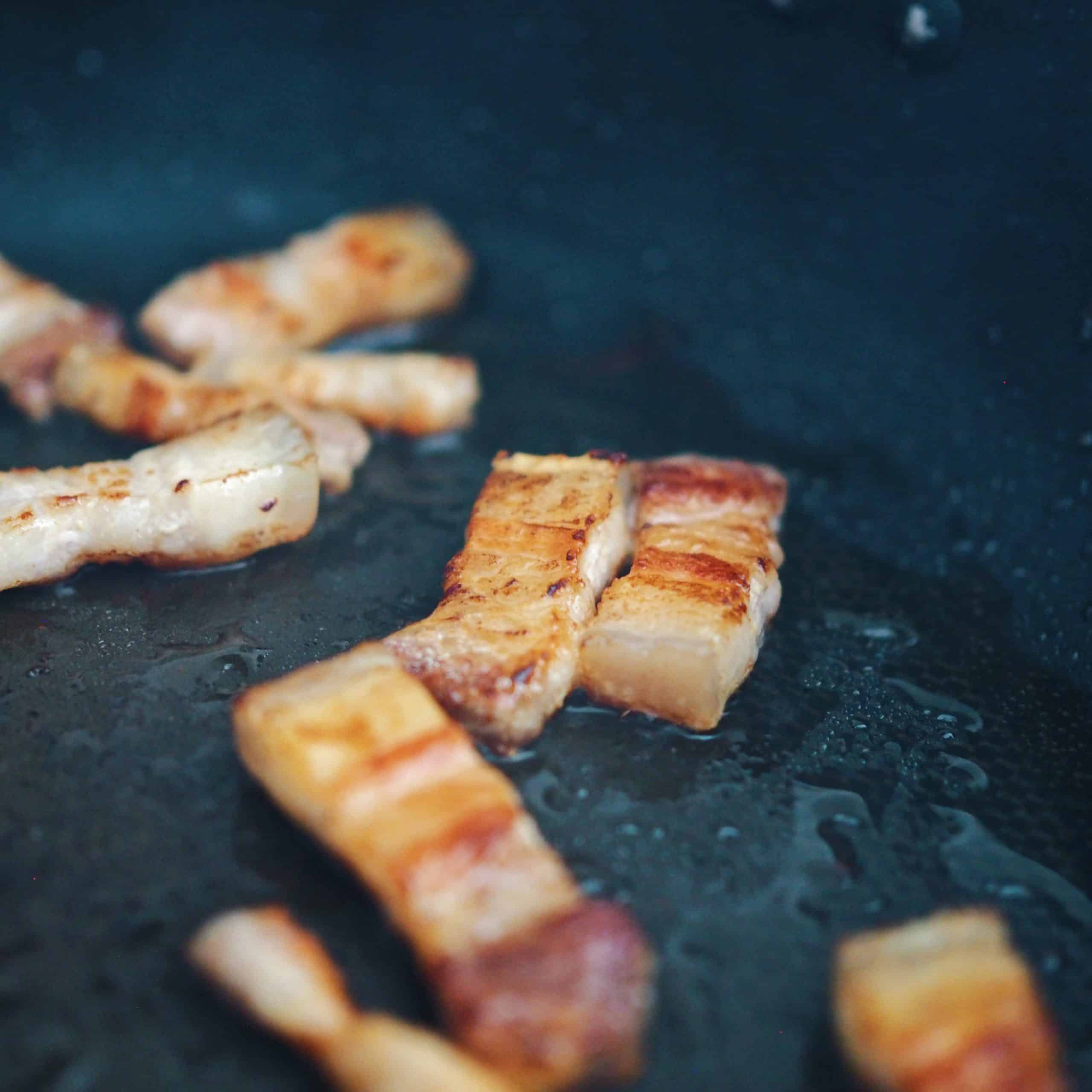 fry pork belly