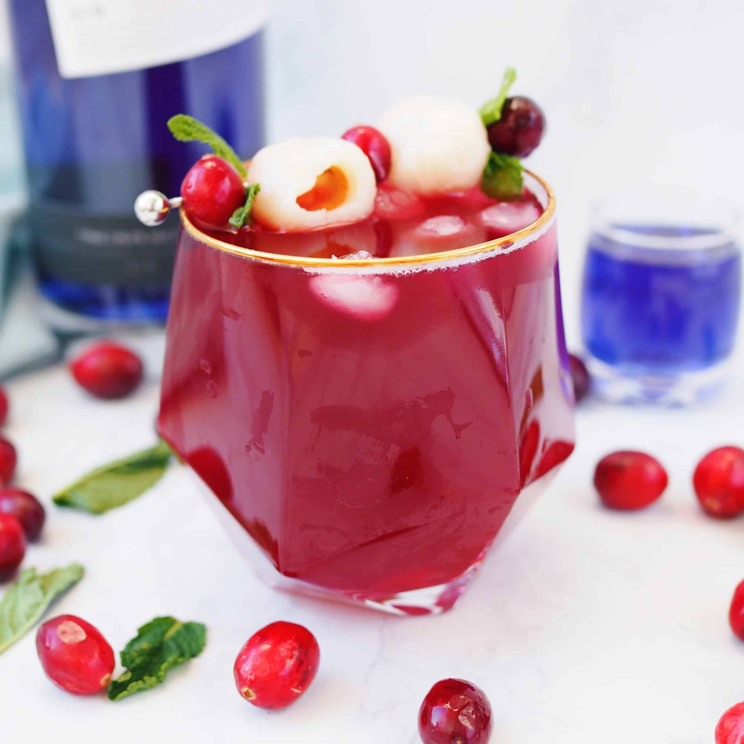 Lychee Cranberry Gin Cocktail