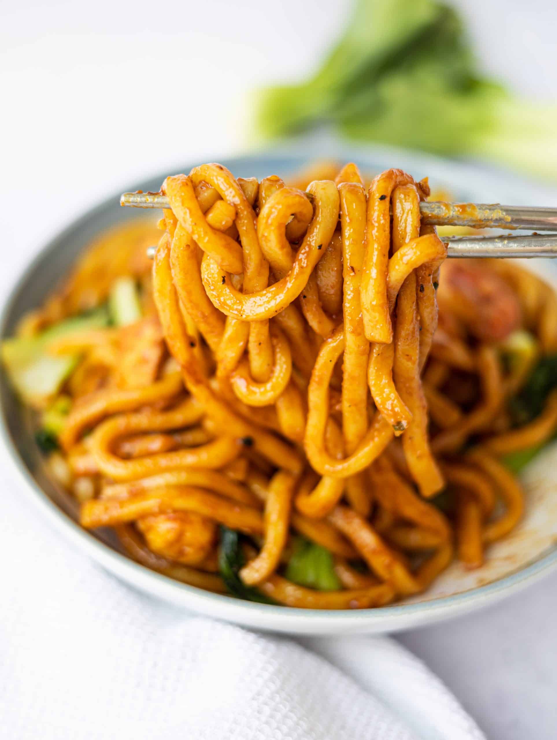 Garlic Shrimp Udon Noodles