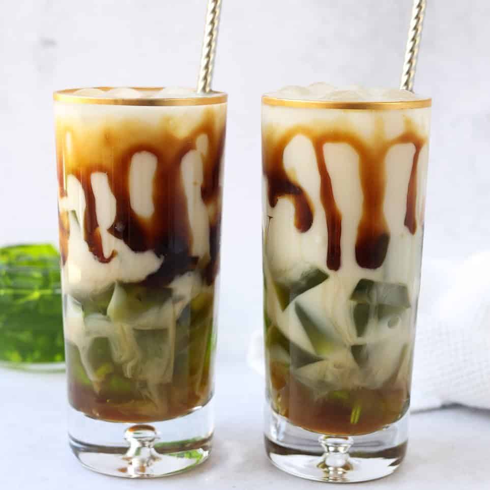 Brown Sugar Pandan Jelly Milk