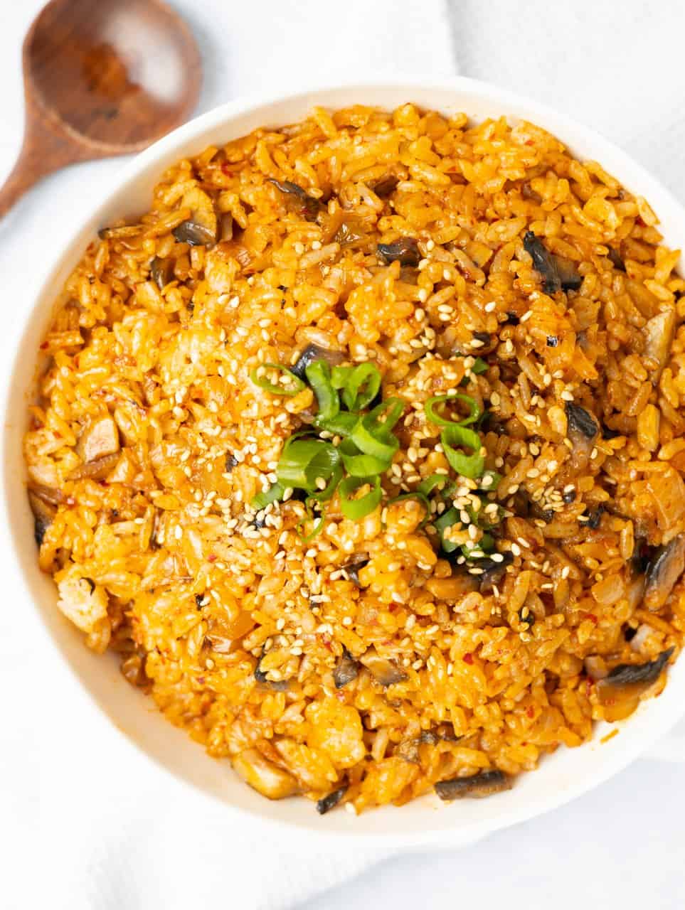 Vegan Mushroom Kimchi Fried Rice