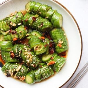 featured image of spicy asian cucumber salad