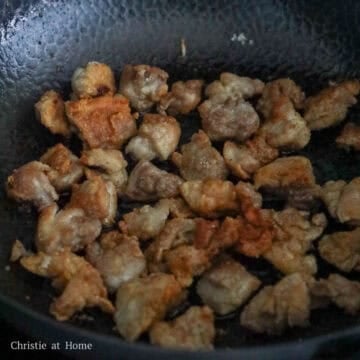 Heat vegetable oil in a large pan on medium-high heat. Fry coated chicken in small batches until golden brown and crispy, about 6-8 minutes in total, flipping halfway. Remove and transfer fried chicken to a wire rack or a paper towel lined plate.