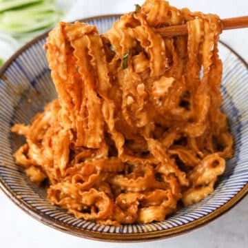 mix noodles with sauce