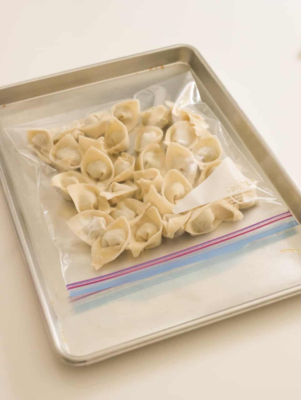 an image of freezing wontons