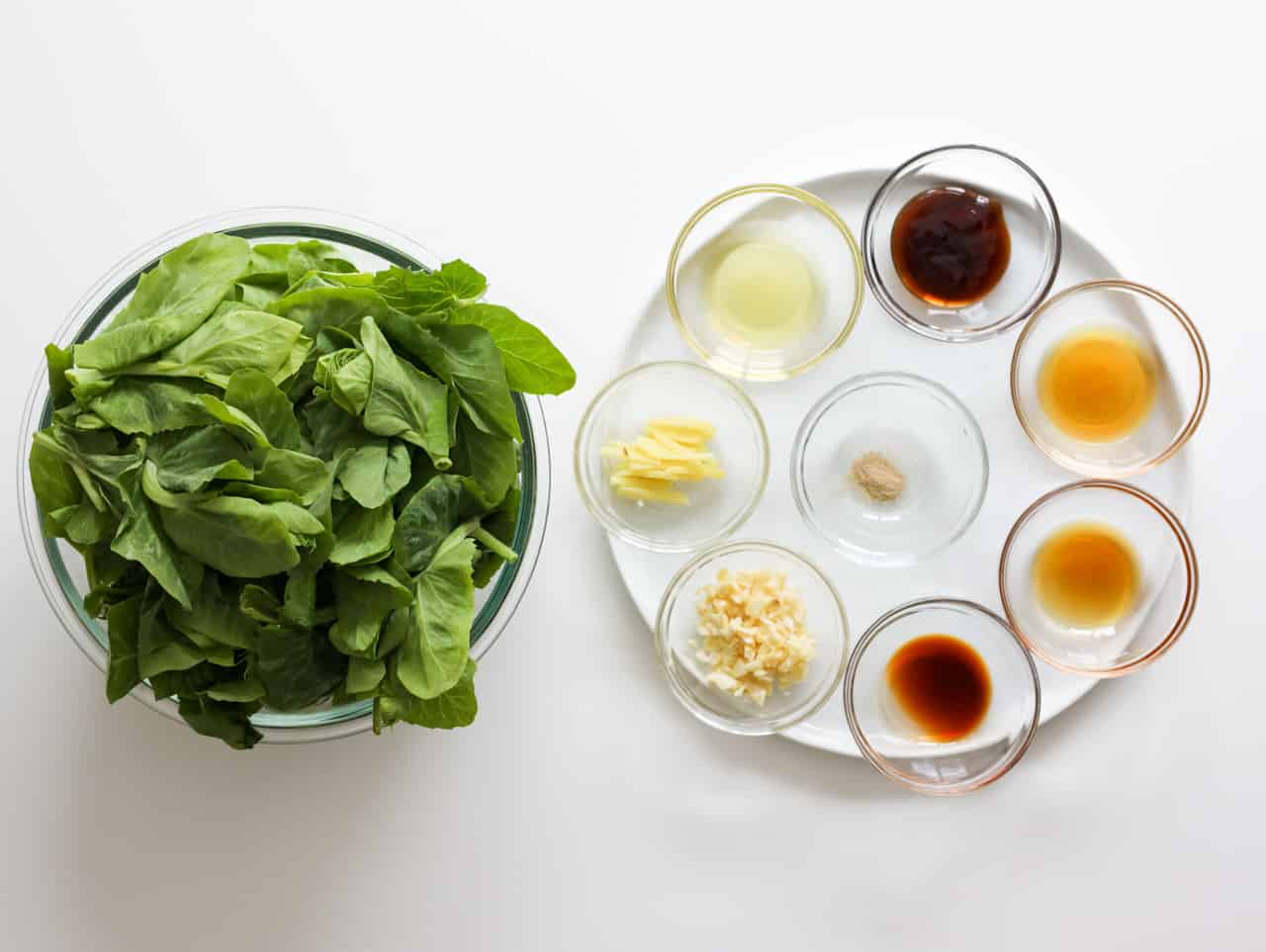 ingredients to make these stir fried snow pea leaves