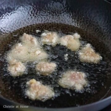 Deep fry chicken in small batches 3-4 minutes until golden brown and crispy. Do not overcrowd or it will result in non-crispy chicken.