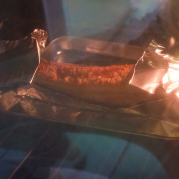 Then pre-heat the oven to 500 F. Place pork belly back into the oven on lowest roasting rack. Broil for 12-15 minutes until the skin is golden brown and crackled. Closely monitor to prevent burning. If needed, place small sheets of aluminum foil over areas that are starting to brown faster to prevent burning.