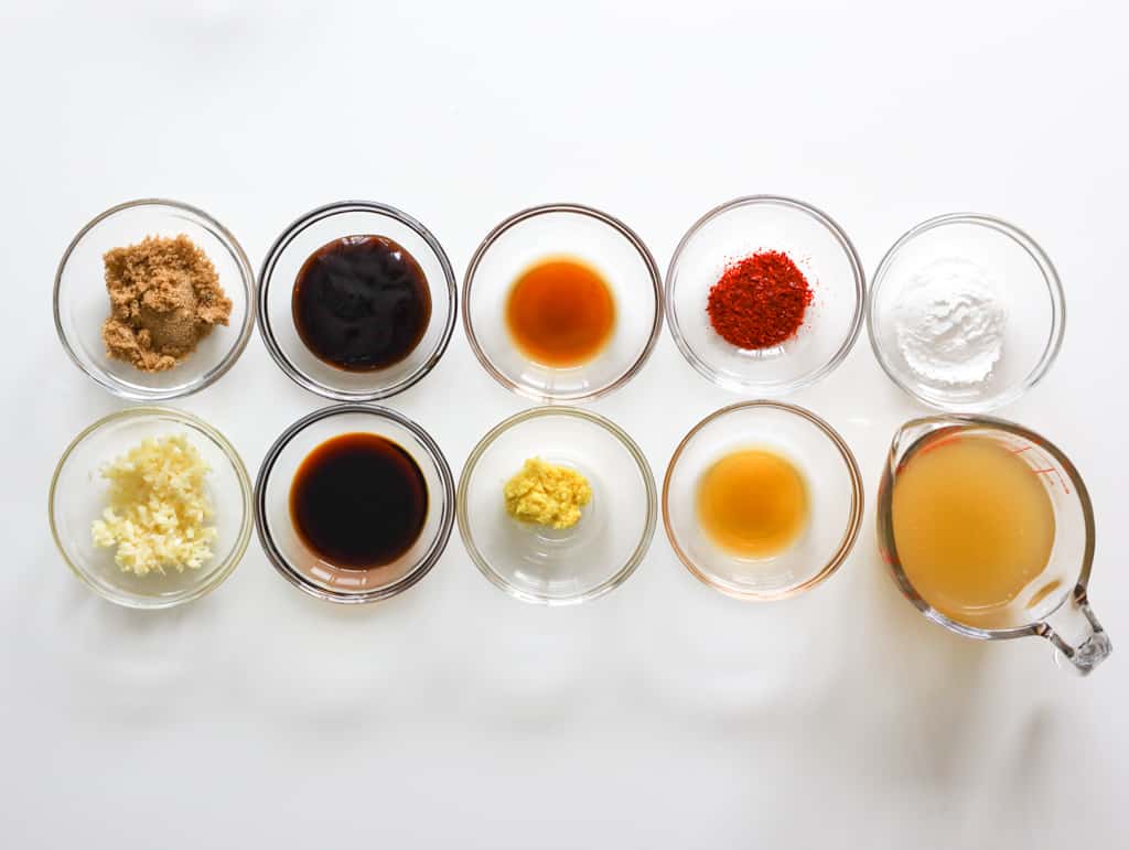 ingredients to make the stir fry sauce