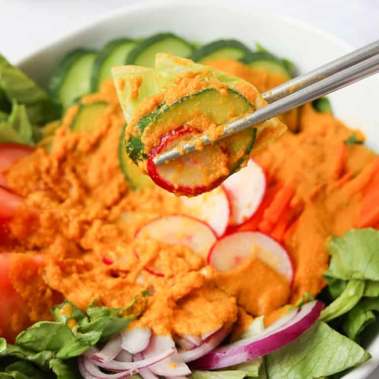 enjoy dressing over salad