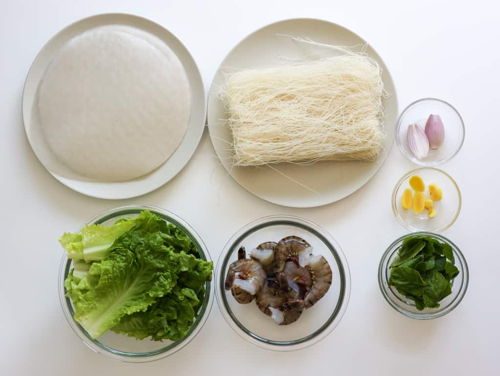 ingredients to make vietnamese spring rolls