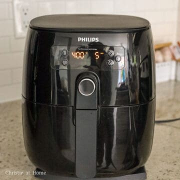 Air fry at 400 F for 5-7 minutes until cooked through or an internal temperature of 140 degrees F with an instant read thermometer inserted in the thickest part of the fish.