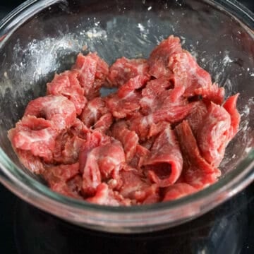 Marinate the beef with the marinade ingredients.