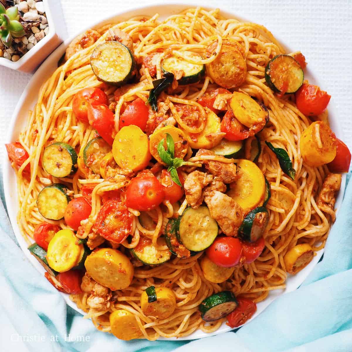 Chicken Tomato Zucchini Pasta
