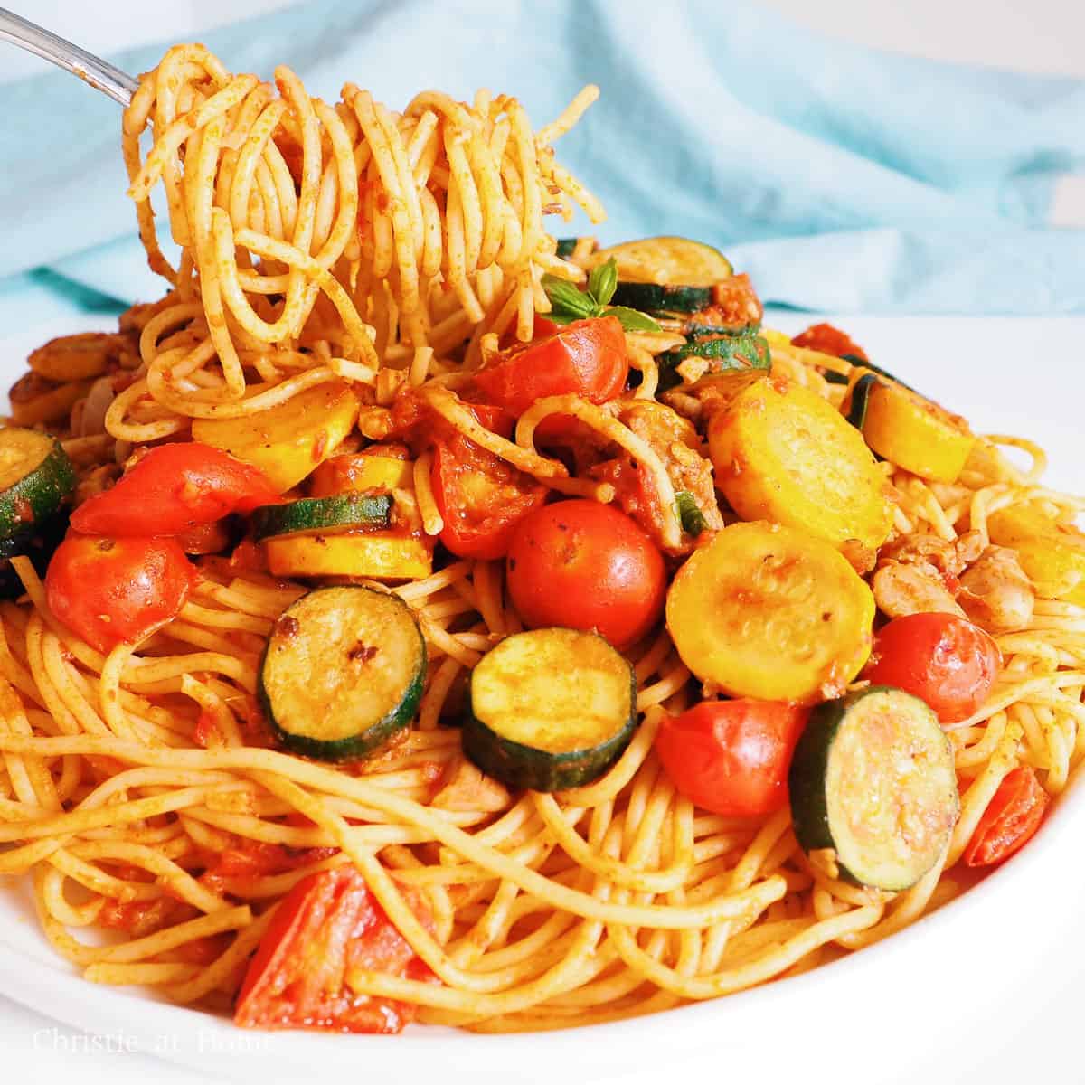 Chicken Tomato Zucchini Pasta