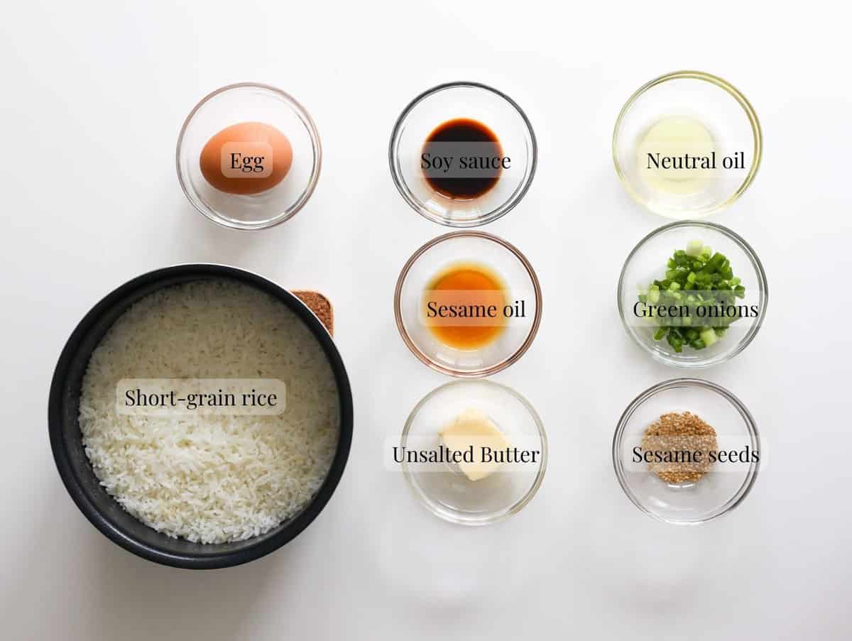 ingredients to make Gyeran Bap