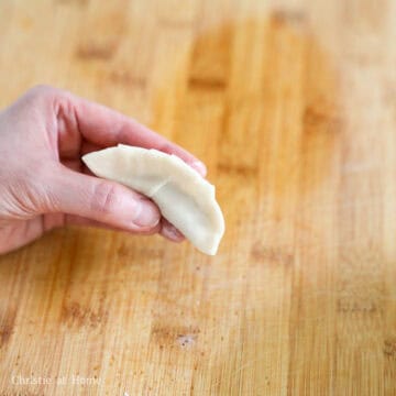 Continue filling and wrapping the dumplings until you have no more filling.