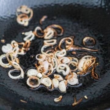 fry one shallot in 2 tablespoon of oil until crispy and remove