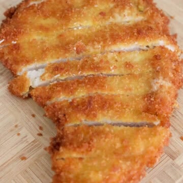 slice cooked tonkatsu into strips