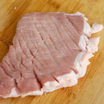 tenderize the pork with a meat mallet or the back of your knife