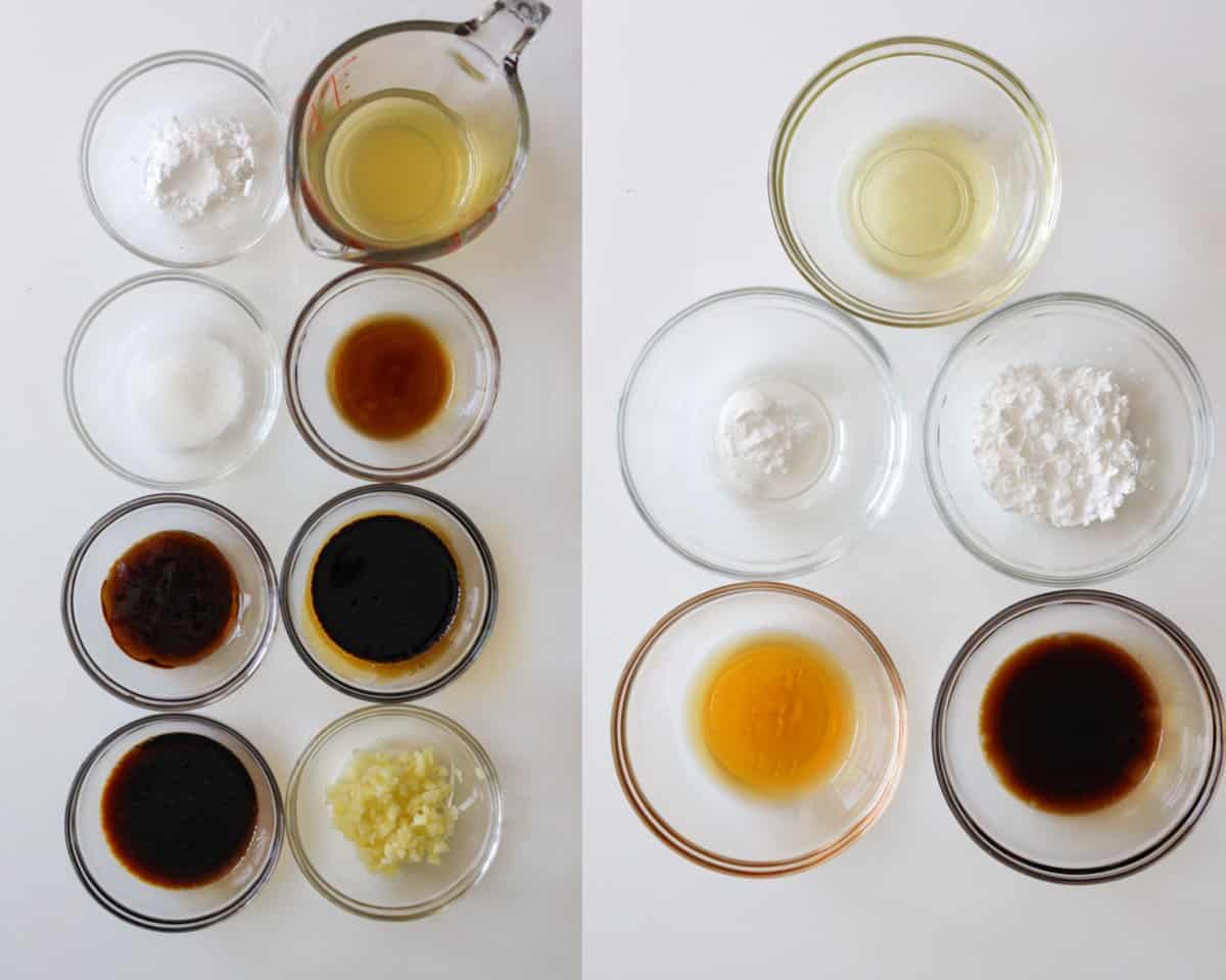 ingredients to make beef marinade and sauce