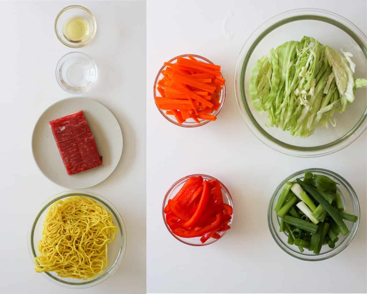 key ingredients to make beef lo mein