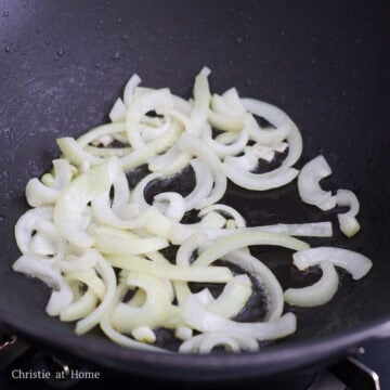 Heat oil in a large pan on medium-heat and sauté onions until translucent.