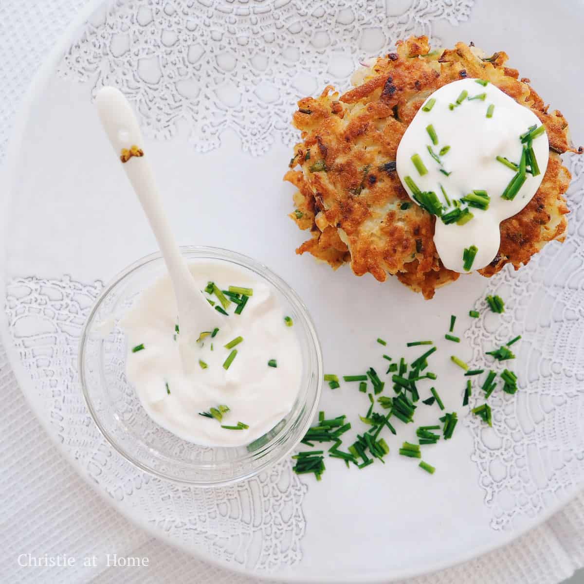chive potato latke