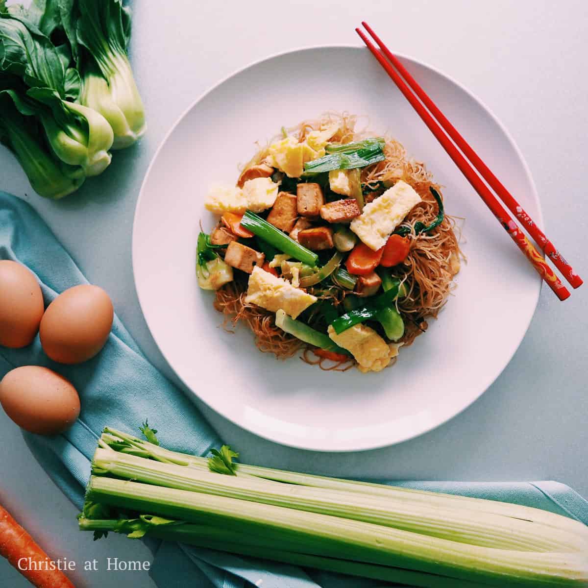 vegetable tofu egg vermicelli 