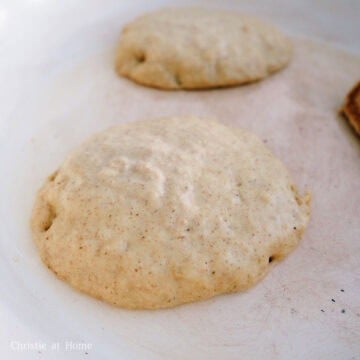 Fry the pancake on the first side until the bottom is golden brown and bubbles appear all over the pancake.
