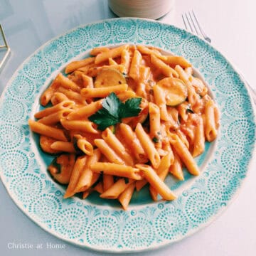 Creamy Tomato Zucchini Penne