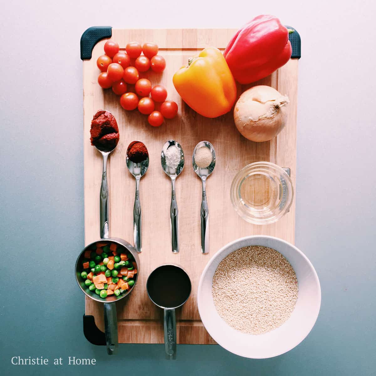 ingredients to make Warm Tomato Quinoa Salad