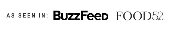 Logo of places Christie has been featured: BuzzFeed, Food52.