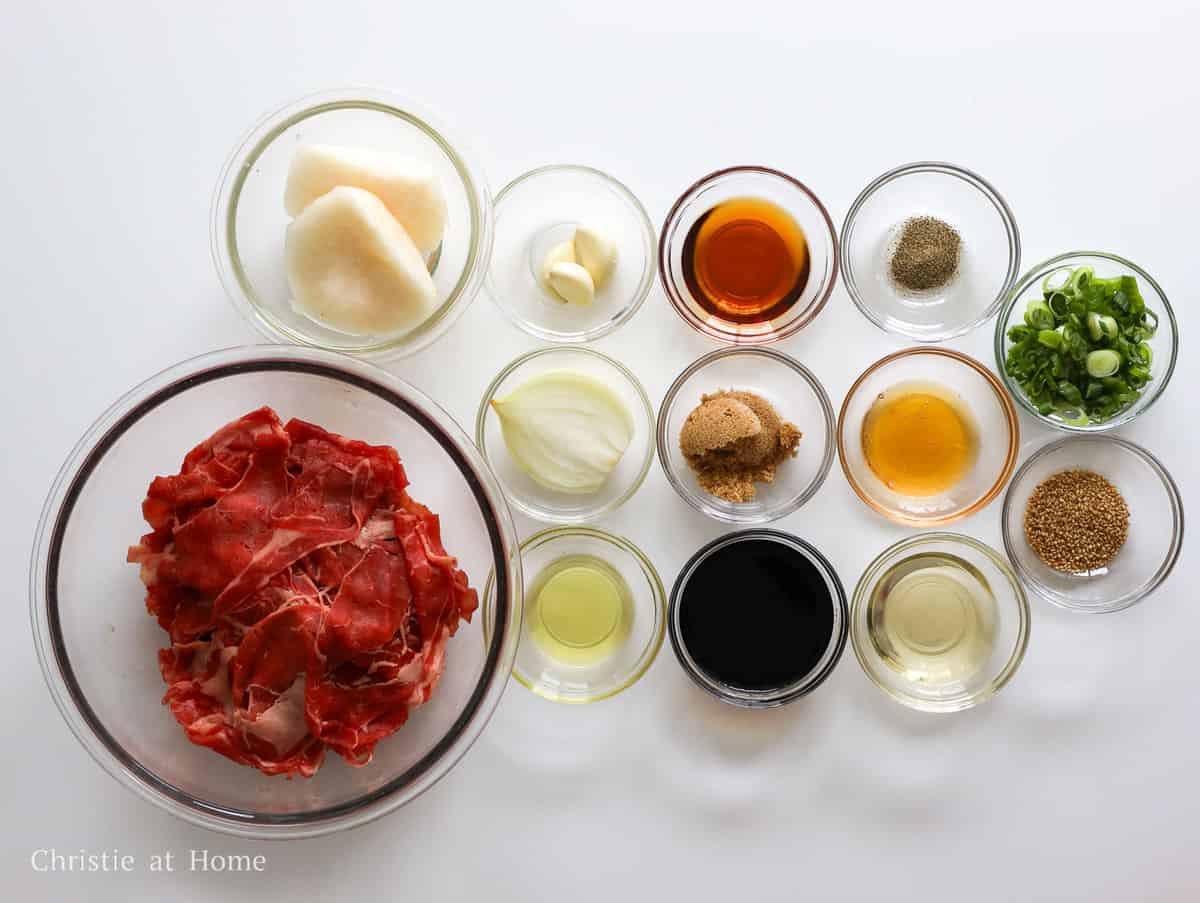 ingredients to make this bulgogi recipe