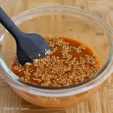 In a small bowl, combine sauce ingredients as listed above until well combined and the gochujang has dissolved. Set aside.