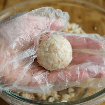 shape and roll rice balls