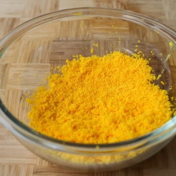 run yolks through a fine sieve