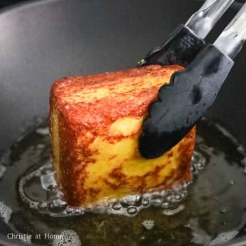 Fry sandwiches in hot oil until golden.