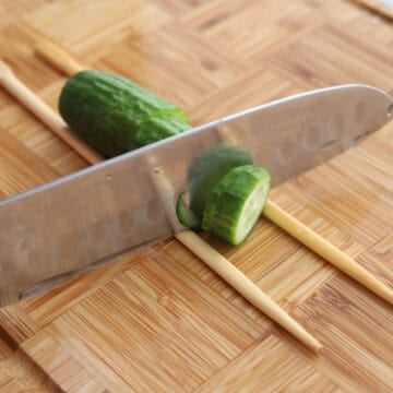 slice cucumber on an angle