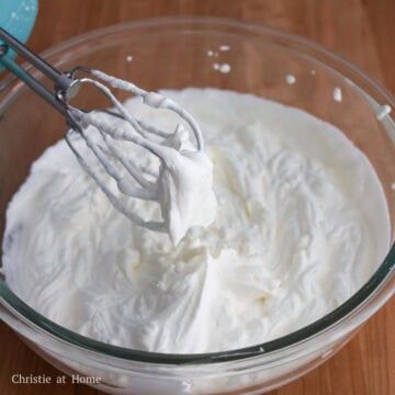 In a large bowl, add chilled whipping cream and granulated sugar. Whisk until stiff peaks form - do not overmix, or it will turn into butter. The cream is ready when it holds its shape if you tilt the bowl. Refrigerate while you prepare the remaining ingredients. If using a hand mixer or stand mixer, start on low speed and gradually increase to medium-high.