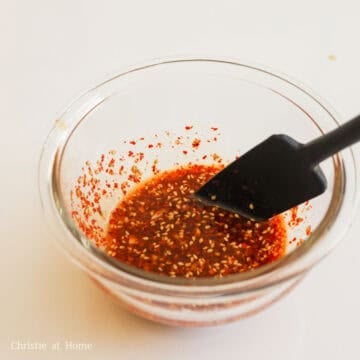 In a small bowl, combine dressing ingredients as listed above.
